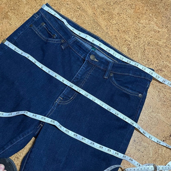 Lauren Ralph Lauren Premier Straight Ankle Plaid Cuff Jeans Sz 12 - Picture 13 of 16